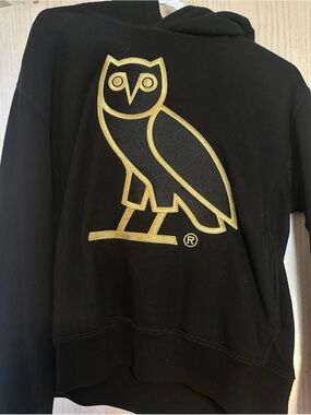 OVO Black Hoodie with Metallic Gold Owl Logo